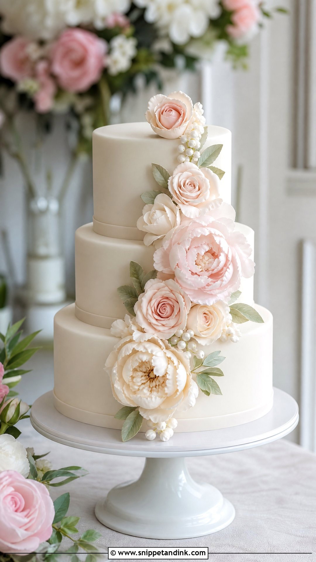 Sugar Flower Wedding Cake - Snippet and Ink - 20 Sugar Cake Ideas for Wedding