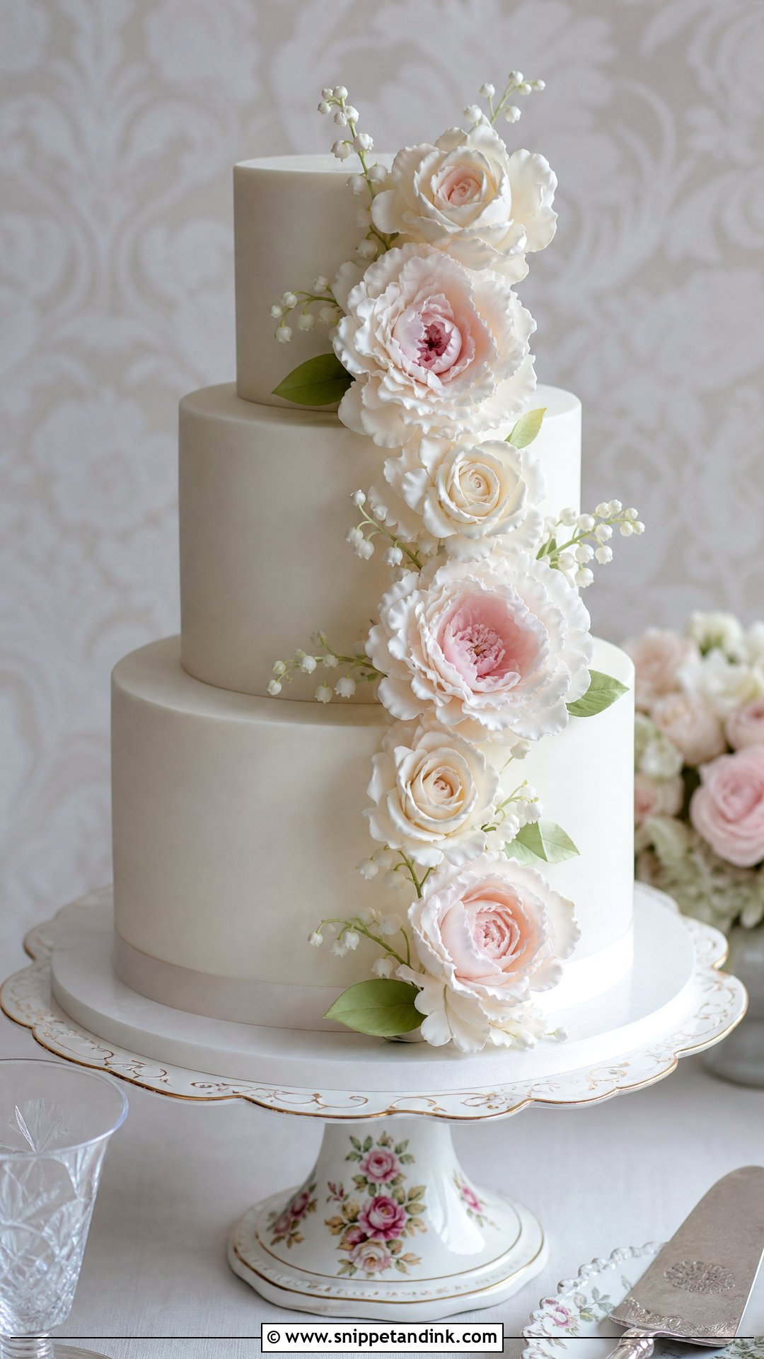 Sugar Flower Wedding Cake - Snippet and Ink - 20 Timeless Wedding Cake Ideas