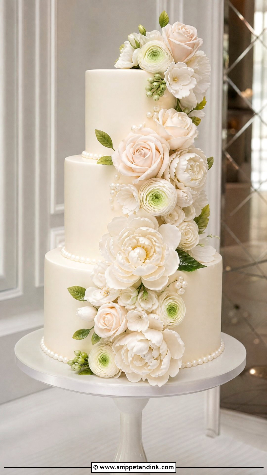 Sugar Flower Wedding Cake - Snippet and Ink - 20 Wedding Cake 2024