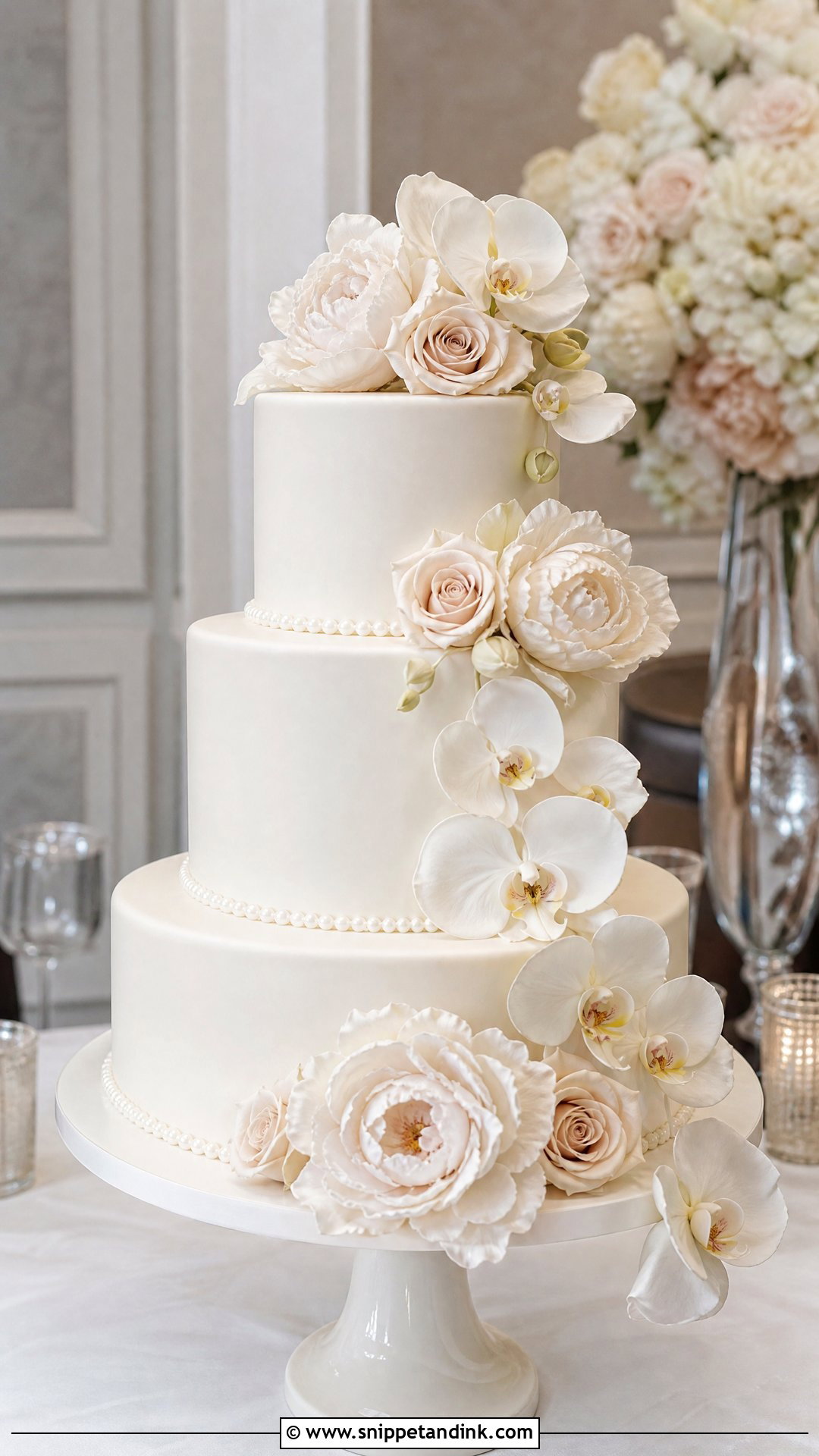 Sugar Flower Wedding Cake - Snippet and Ink - 25 Classy Wedding Cakes