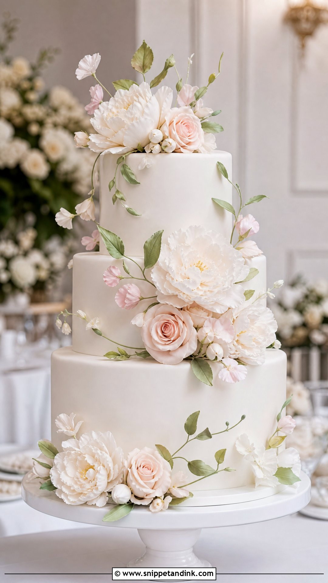 Sugar Flower Wedding Cake - Snippet and Ink - 25 Elegant Unique Classy Wedding Cakes