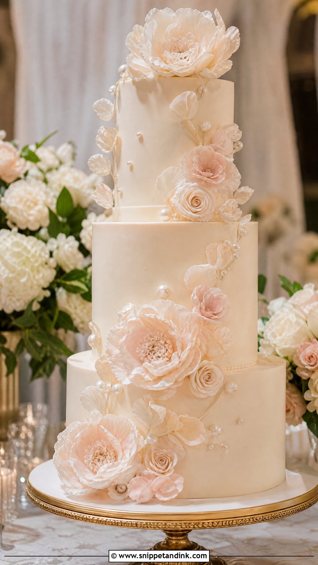 Sugar Flower Wedding Cake - Snippet and Ink - 30 Celebration Cakes for Wedding