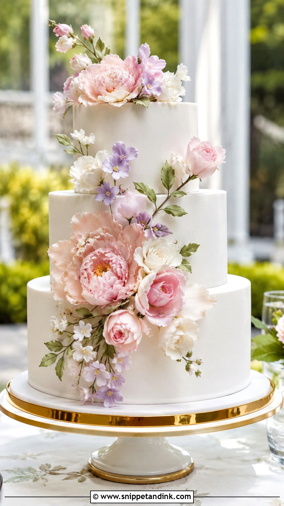 Sugar Flower Wedding Cake - Snippet and Ink - 30 Spring Flowers Wedding Cake Ideas