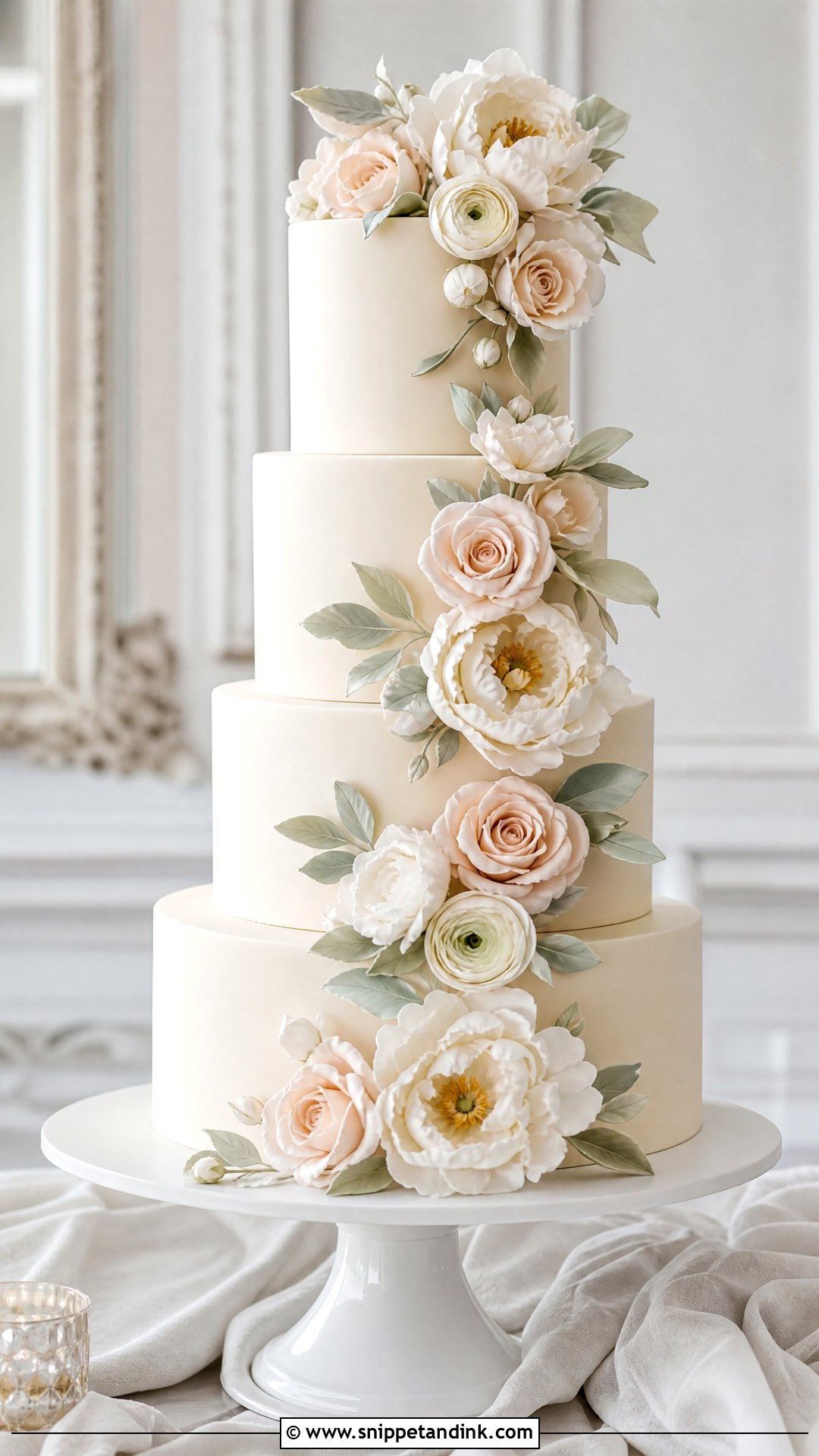 Sugar Flower Wedding Cake - Snippet and Ink - 30 Trending Cakes for Wedding