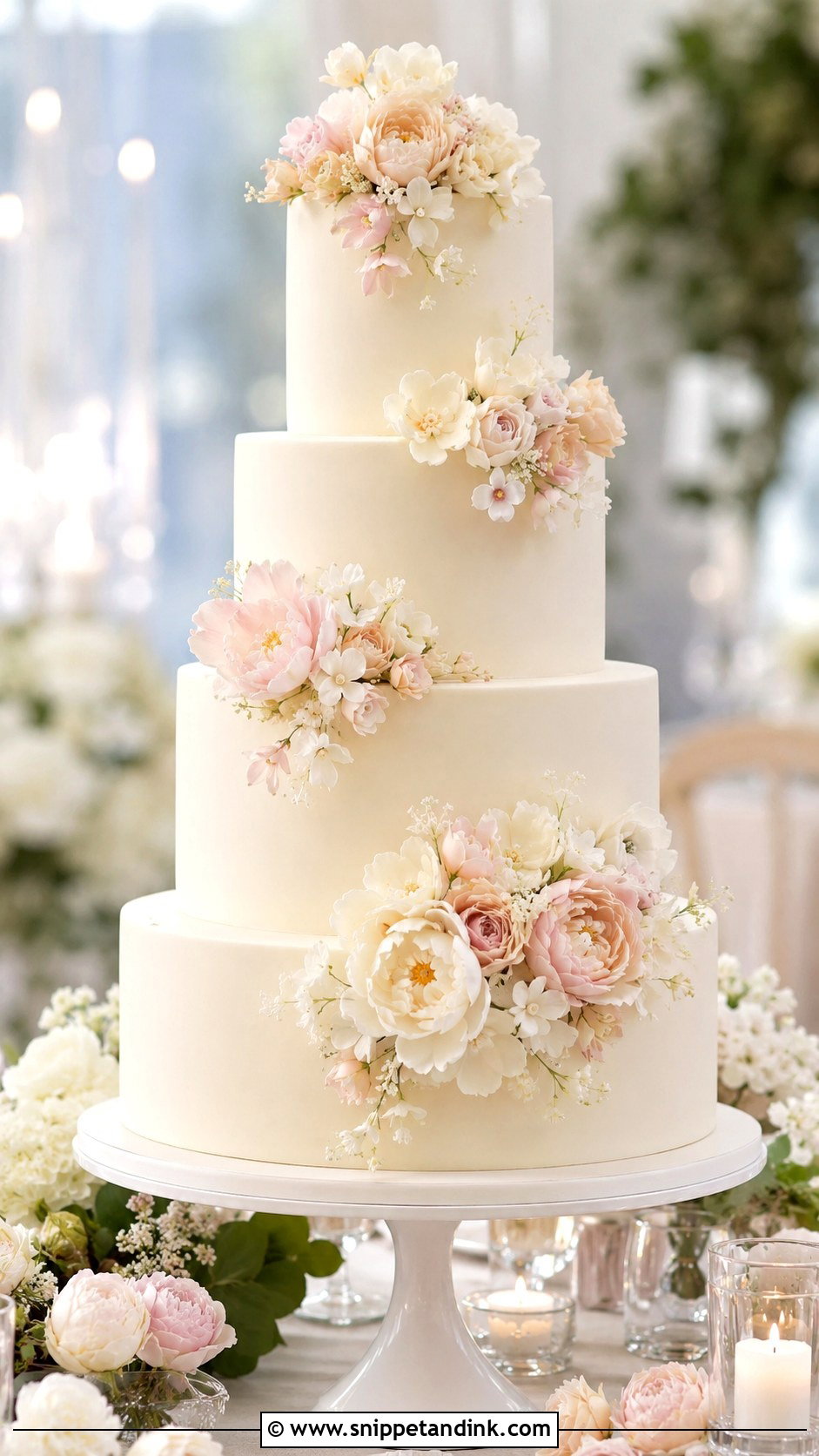 Sugar Flower Wedding Cake - Snippet and Ink - 20 Elaborate Cakes for Wedding
