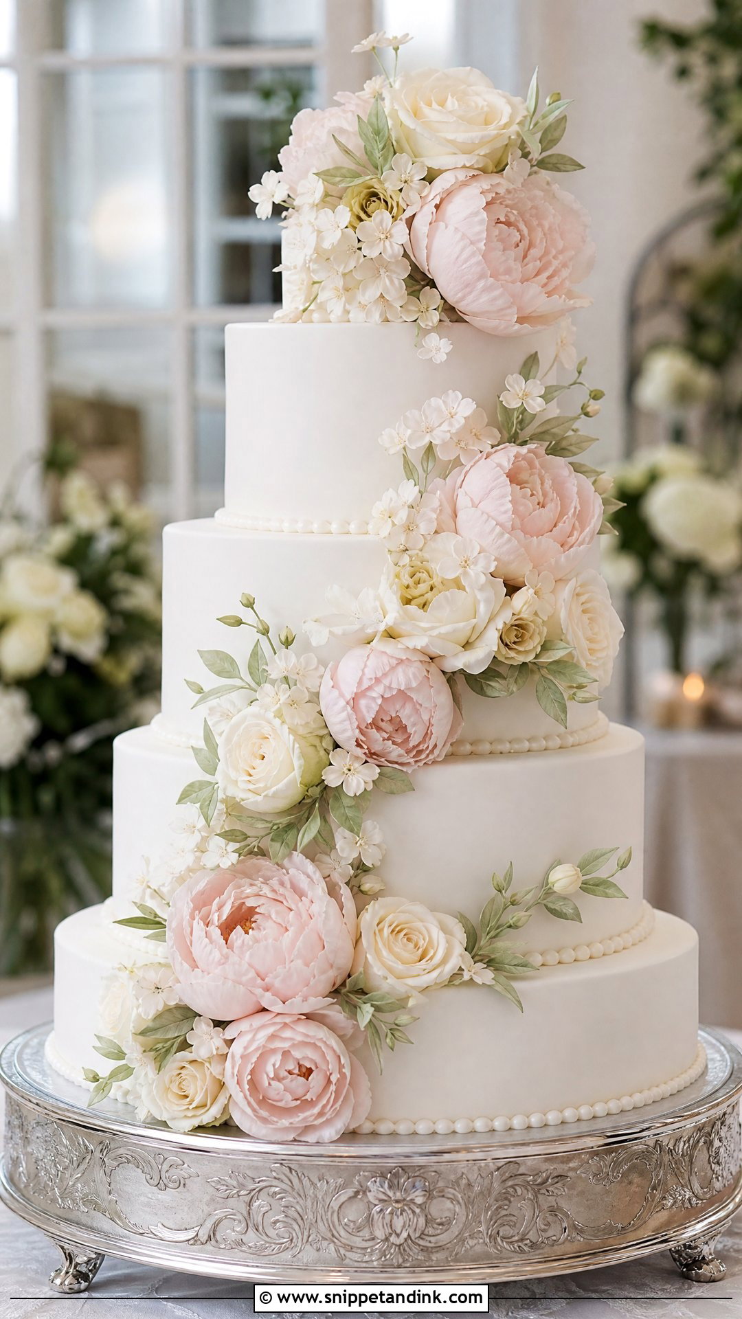 Sugar Flower Wedding Cake - Snippet and Ink - 35 Cakes with Flowers for Wedding