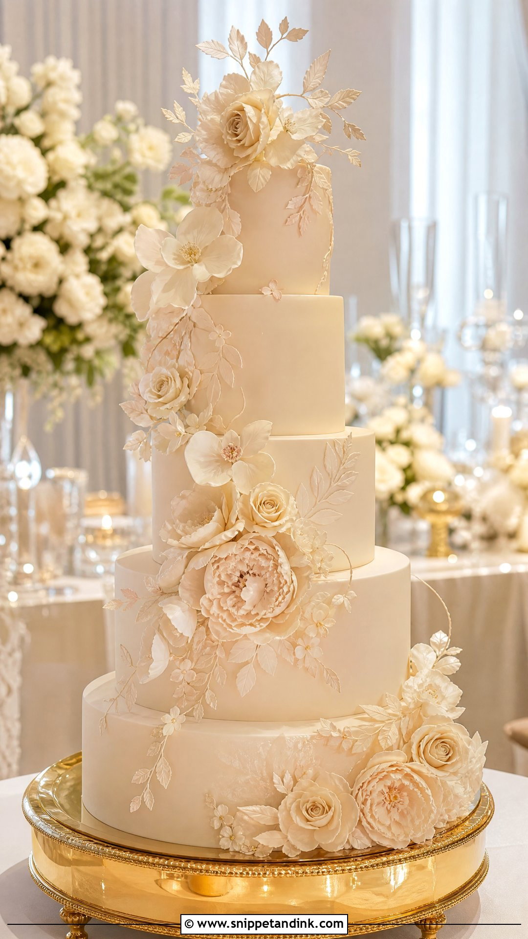 Sugar Flower Wedding Cake - Snippet and Ink - 35 Wedding Cakes