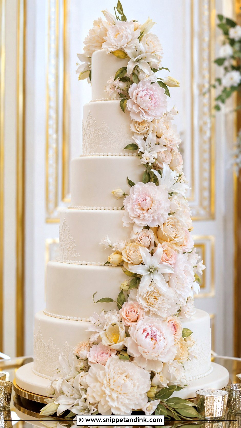 Sugar Flower Wedding Cake - Snippet and Ink - 20 Elegant Royal Wedding Cakes