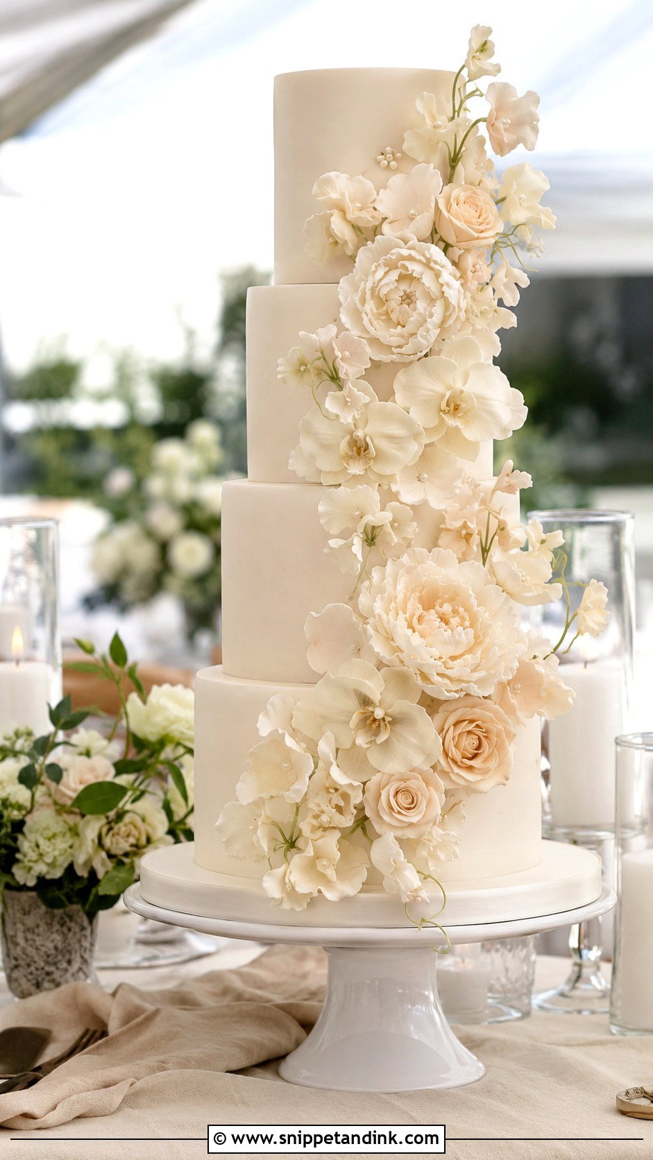 Sugar Flower Wedding Cake - Snippet and Ink - 20 Fancy Wedding Cakes