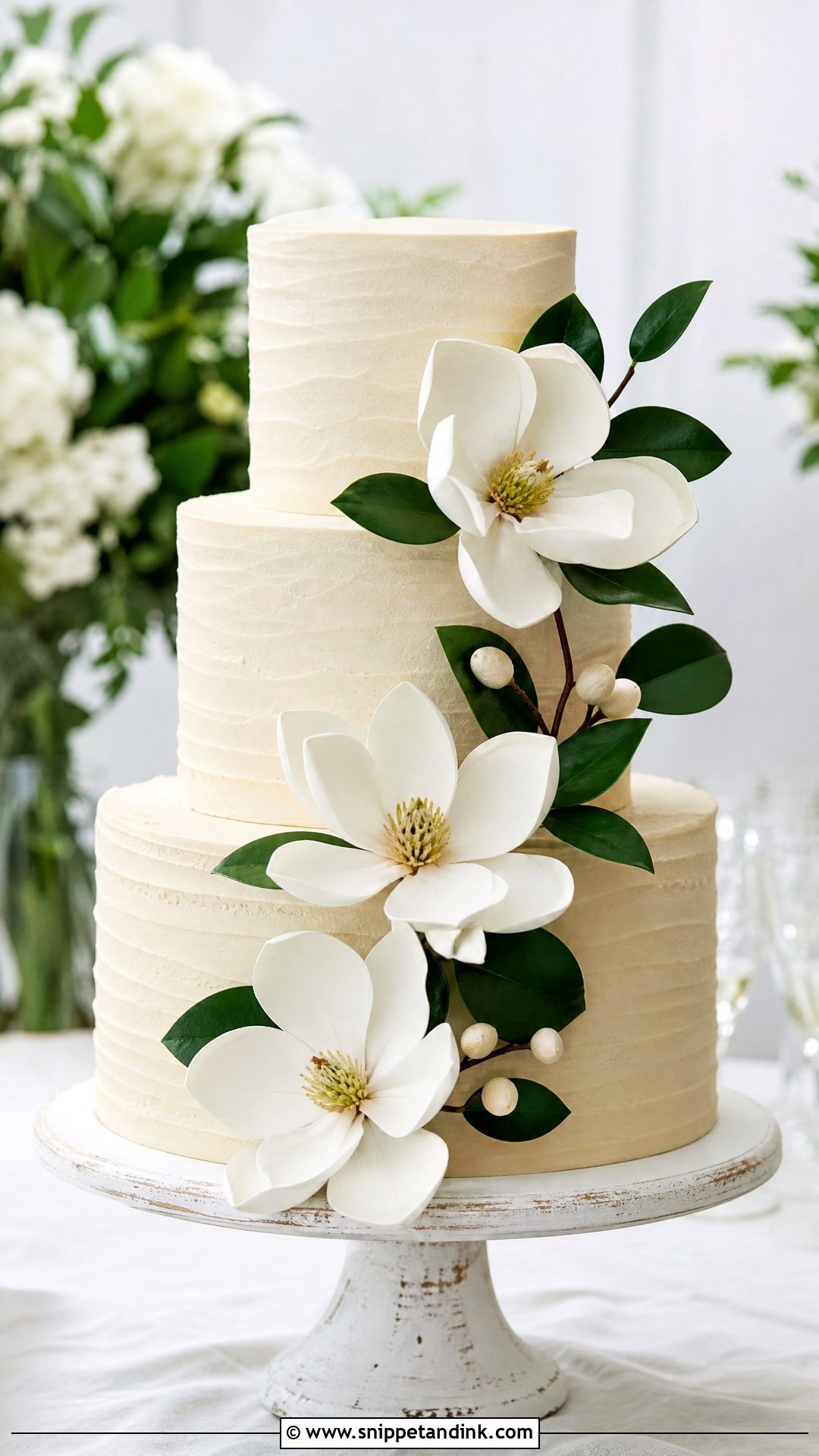 Sugar Magnolia Wedding Cake - Snippet and Ink - 20 Sugar Cake Ideas for Wedding
