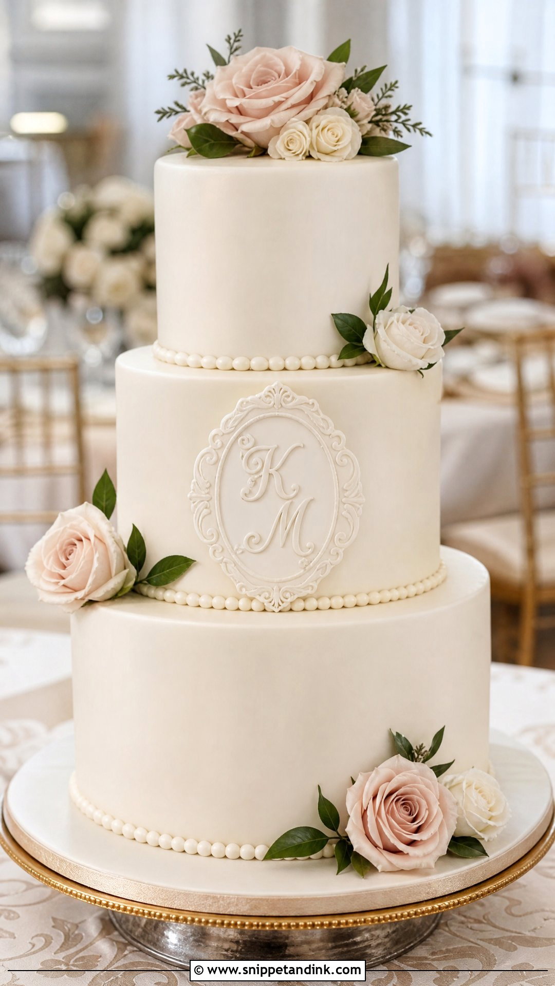 Sugar Monogram Wedding Cake - Snippet and Ink - 20 Sugar Cake Ideas for Wedding