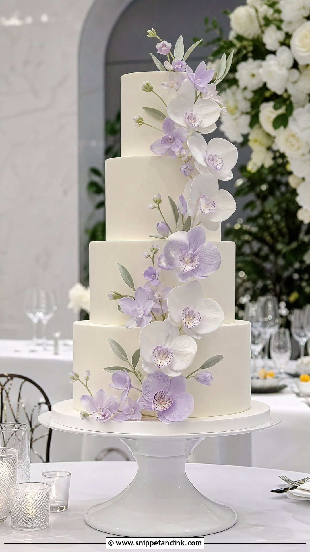 Sugar Orchid Wedding Cake - Snippet and Ink - 20 Sugar Cake Ideas for Wedding