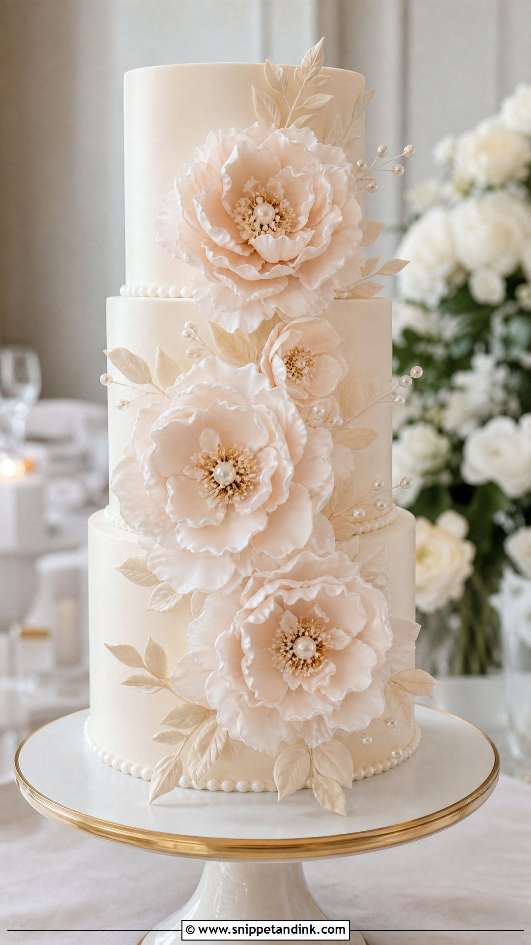 Sugar Peony Wedding Cake - Snippet and Ink - 20 Sugar Cake Ideas for Wedding
