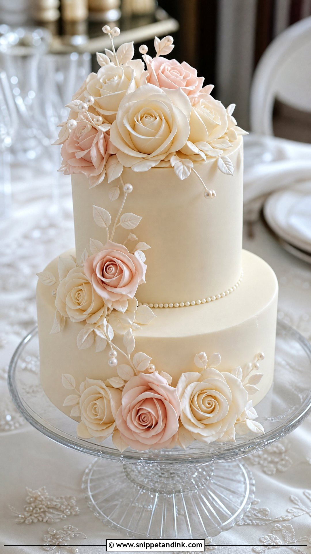 Sugar Rose Wedding Cake - Snippet and Ink - 20 Sugar Cake Ideas for Wedding
