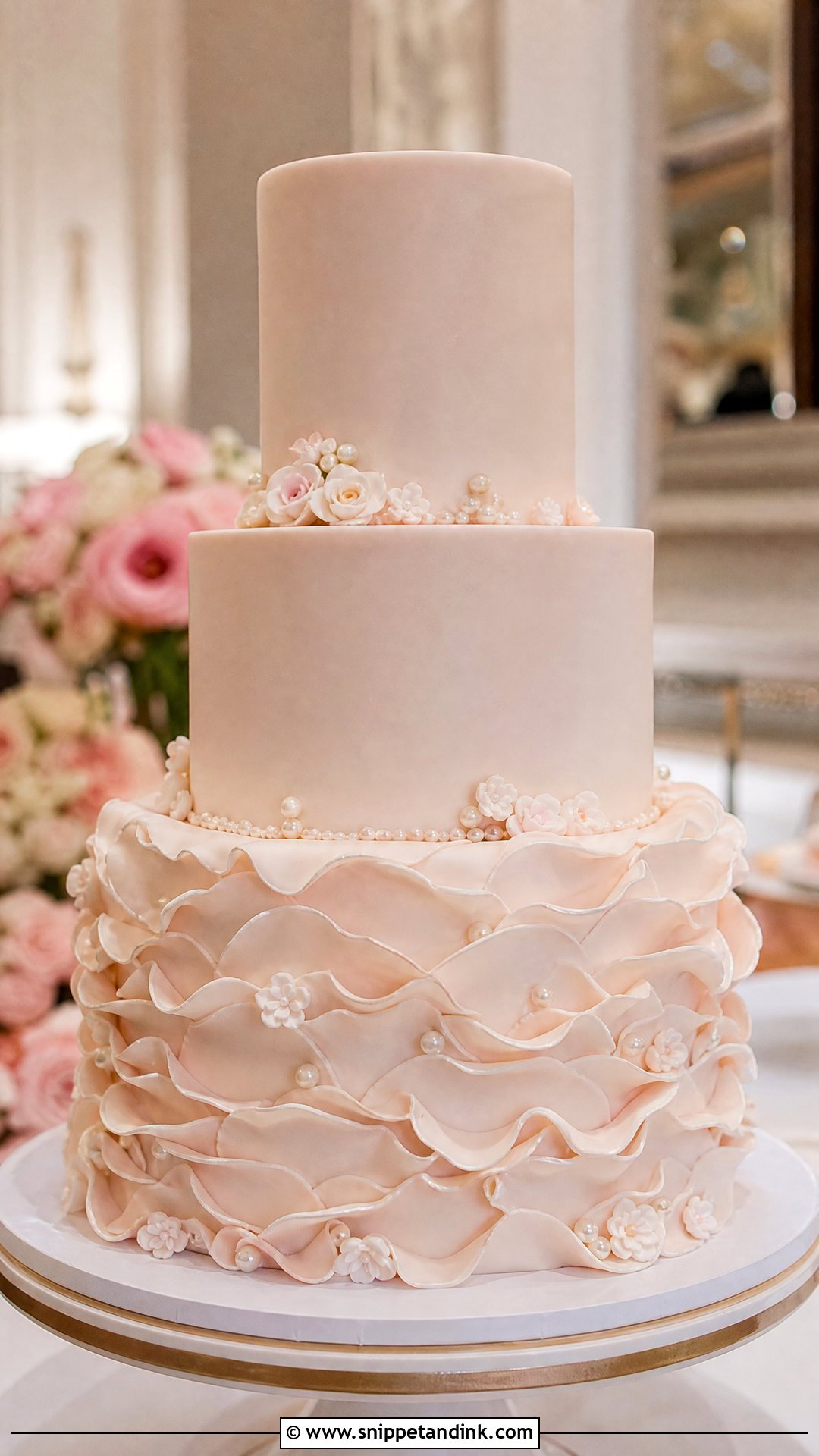 Sugar Ruffle Wedding Cake - Snippet and Ink - 20 Sugar Cake Ideas for Wedding