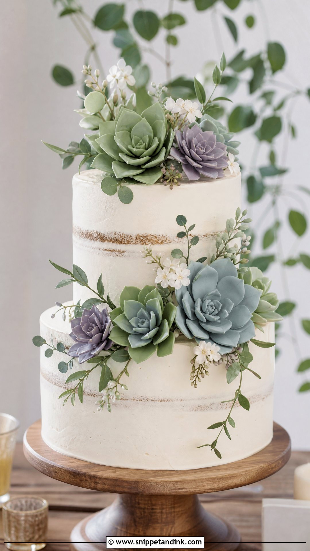 Sugar Succulent Wedding Cake - Snippet and Ink - 20 Sugar Cake Ideas for Wedding