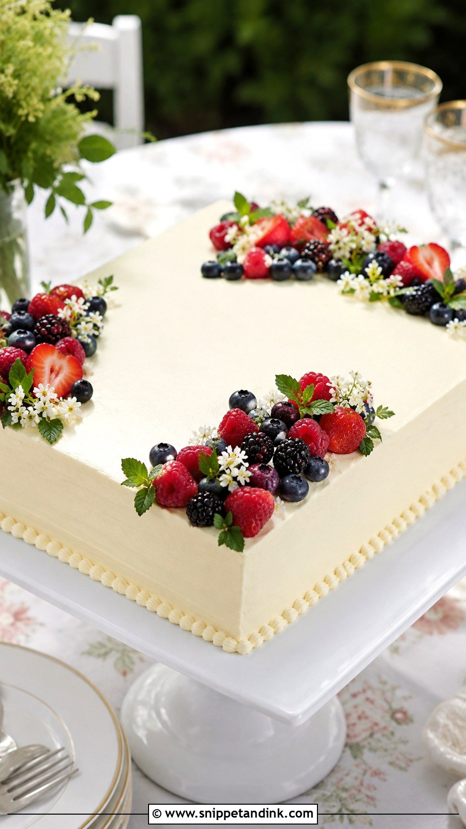 Summer Berry Wedding Sheet Cake - Snippet and Ink - 20 Summer Sheet Cake Designs for Wedding