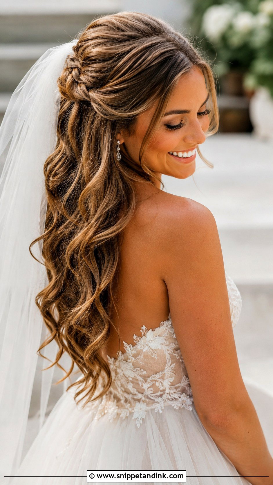 Summer Bridal Half Up Half Down Hair - Snippet and Ink - 15 Summer Bridal Hairstyles