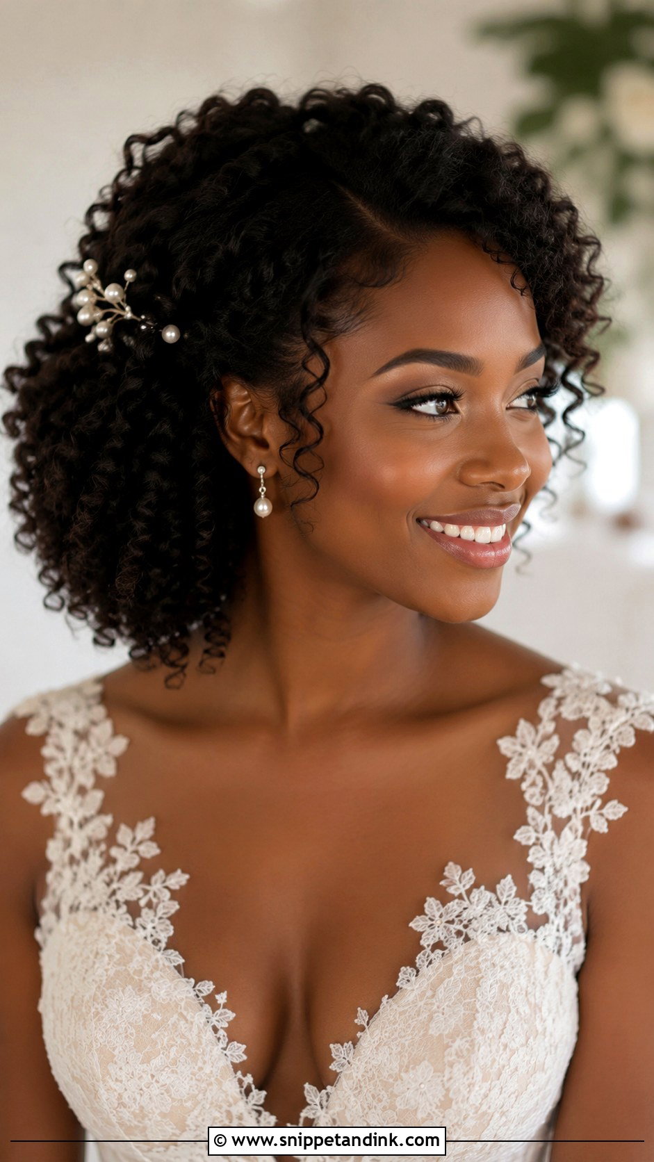 Summer Bridal Natural Curly Hair - Snippet and Ink - 15 Summer Bridal Hairstyles