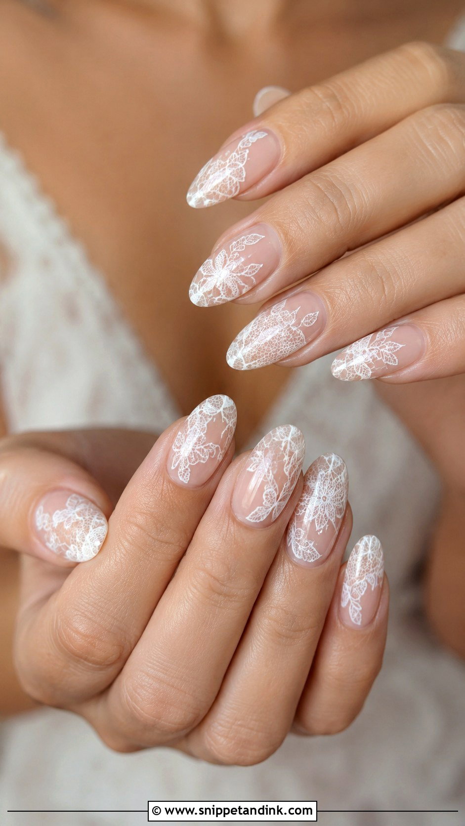 Summer Bridal White Lace Nails - Snippet and Ink - 20 Summer Bridal Nails