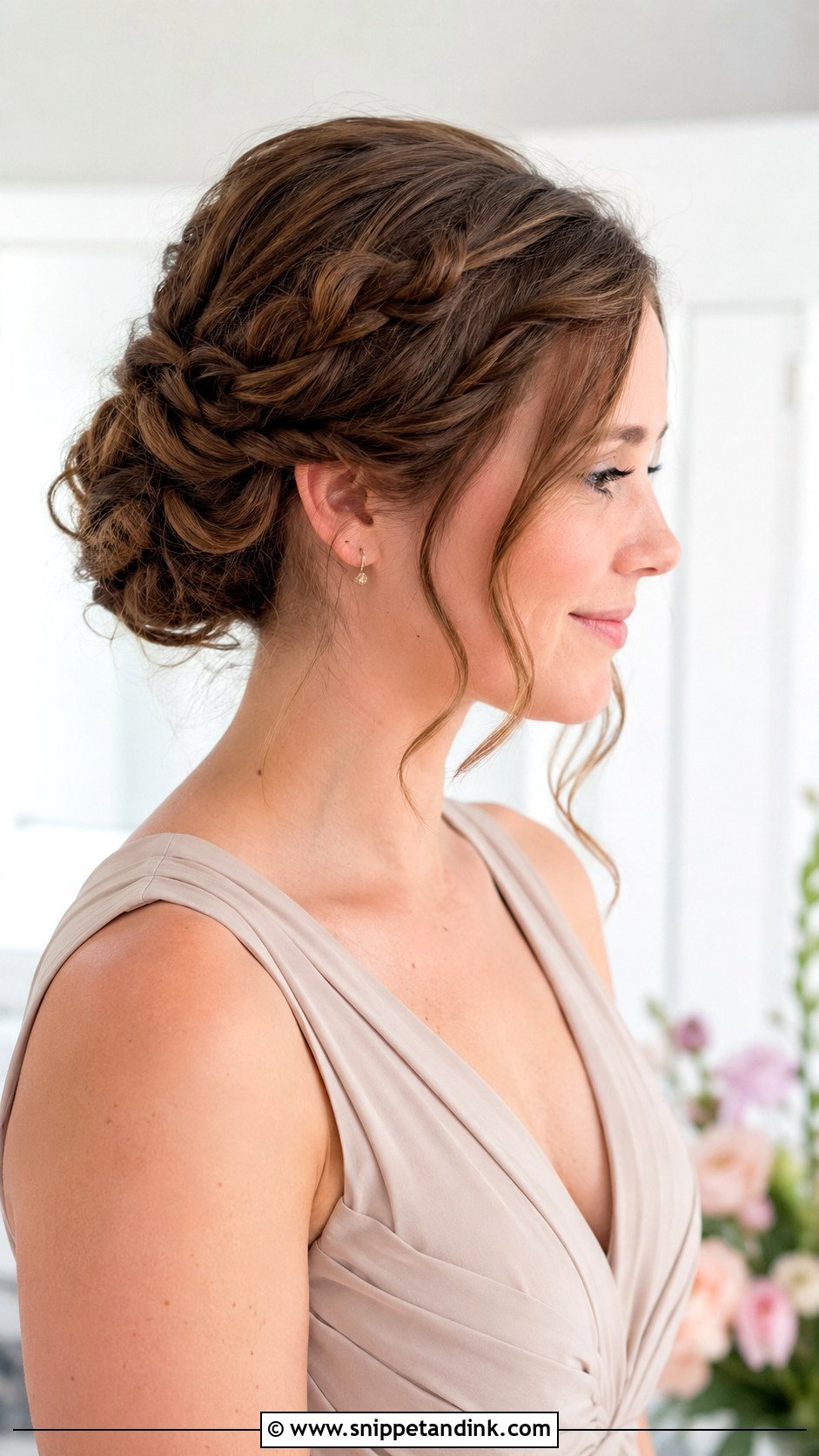 Summer Bridesmaid Braided Updo - Snippet and Ink - 20 Summer Bridesmaid Hair Ideas