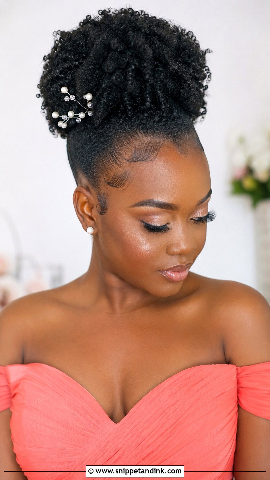 Summer Bridesmaid Natural Hair Puff - Snippet and Ink - 20 Summer Bridesmaid Hair Ideas