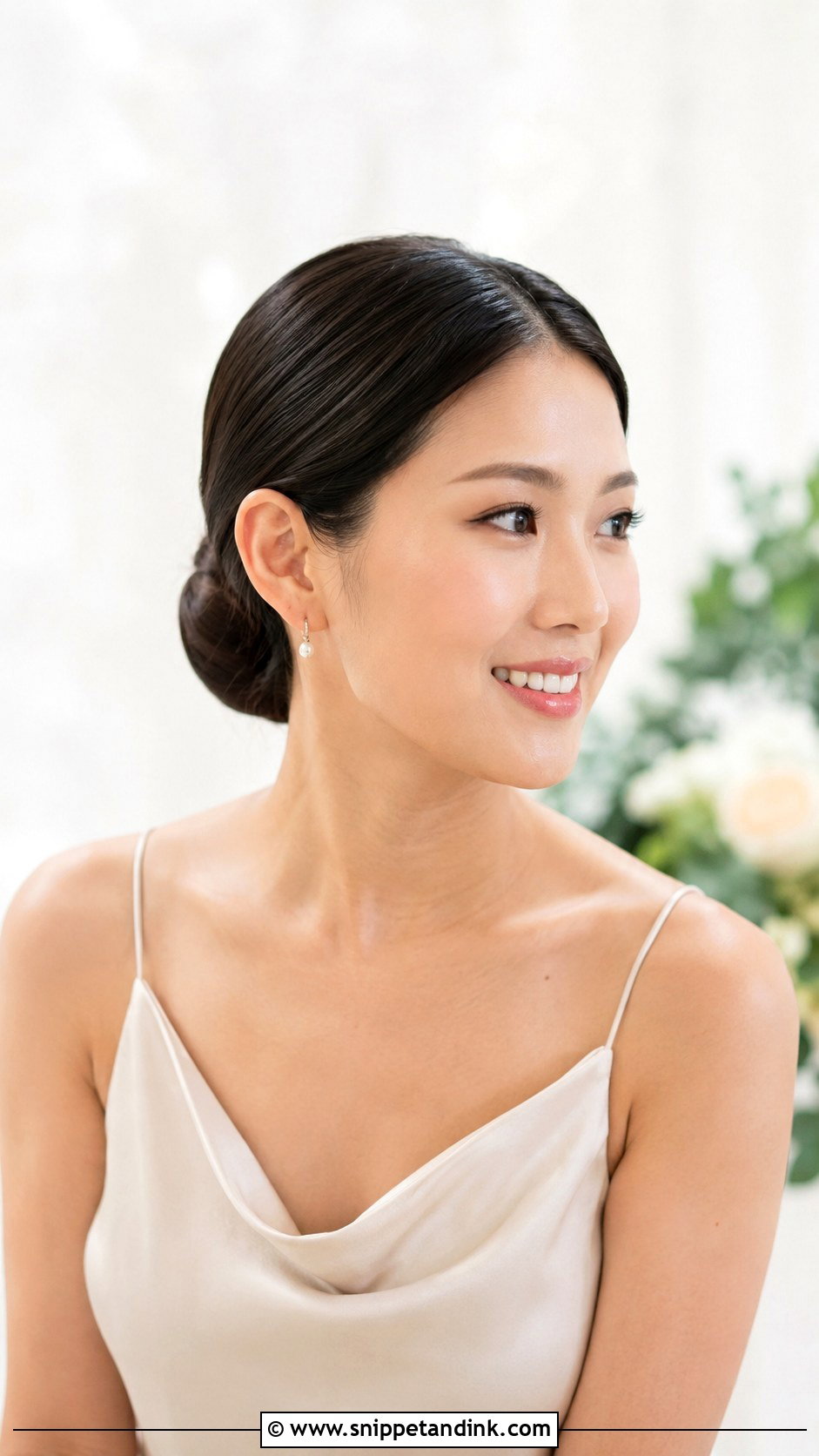 Summer Bridesmaid Sleek Bun - Snippet and Ink - 20 Summer Bridesmaid Hair Ideas