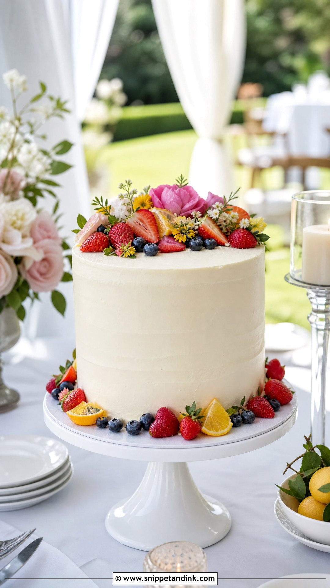 Summer Wedding Cake Table - Snippet and Ink - 25 Wedding Cake Table Ideas
