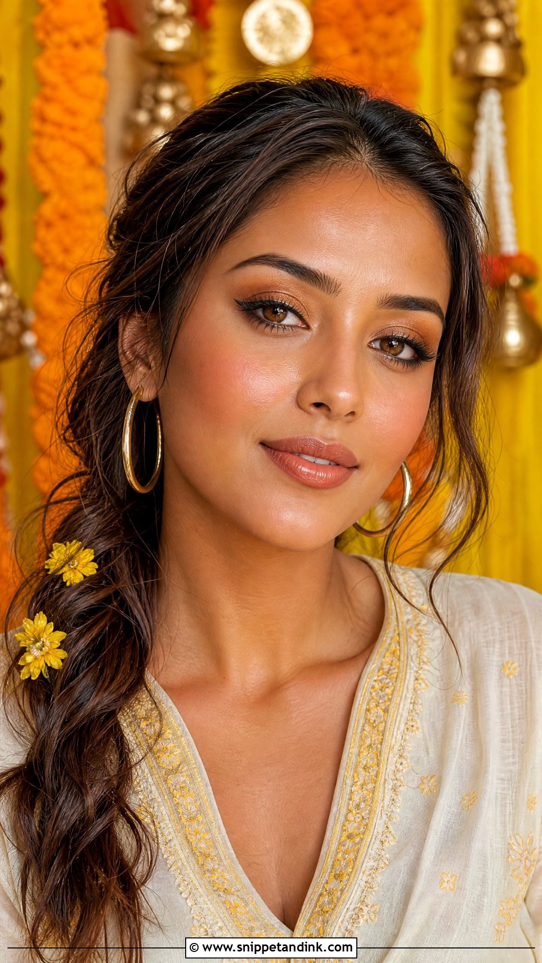 Sun Kissed Haldi Makeup Look - Snippet and Ink - 25 Haldi Makeup Look for Bride Ideas