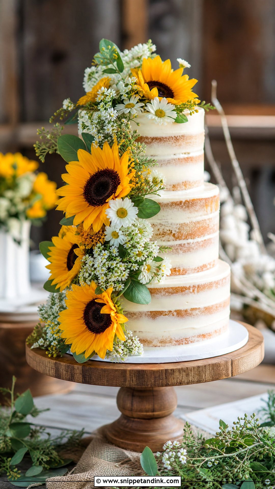 Sunflower Bouquet Wedding Cake - Snippet and Ink - 30 Cake Bouquet Ideas for Wedding