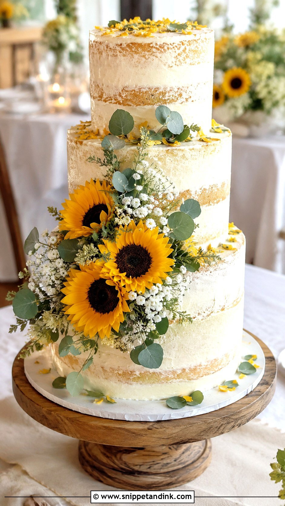 Sunflower Bouquet Wedding Cake - Snippet and Ink - 20 Bouquet Cake Design Ideas for Wedding