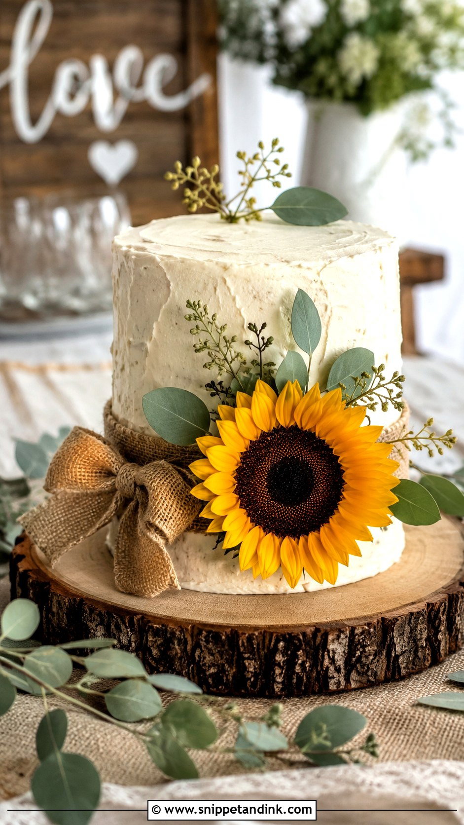 Sunflower Mini Rustic Cake - Snippet and Ink - 20 Sunflower Mini Cake Ideas for Wedding