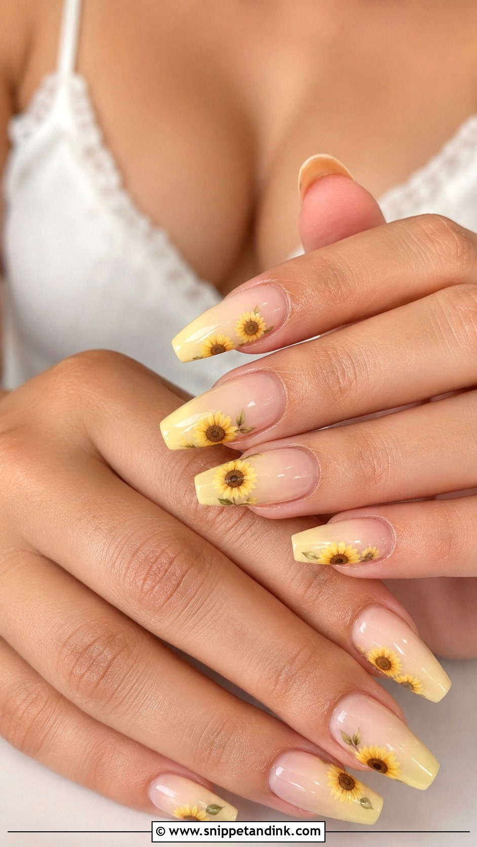 Sunflower Ombre Wedding Nails - Snippet and Ink - 20 Sunflower Wedding Nails