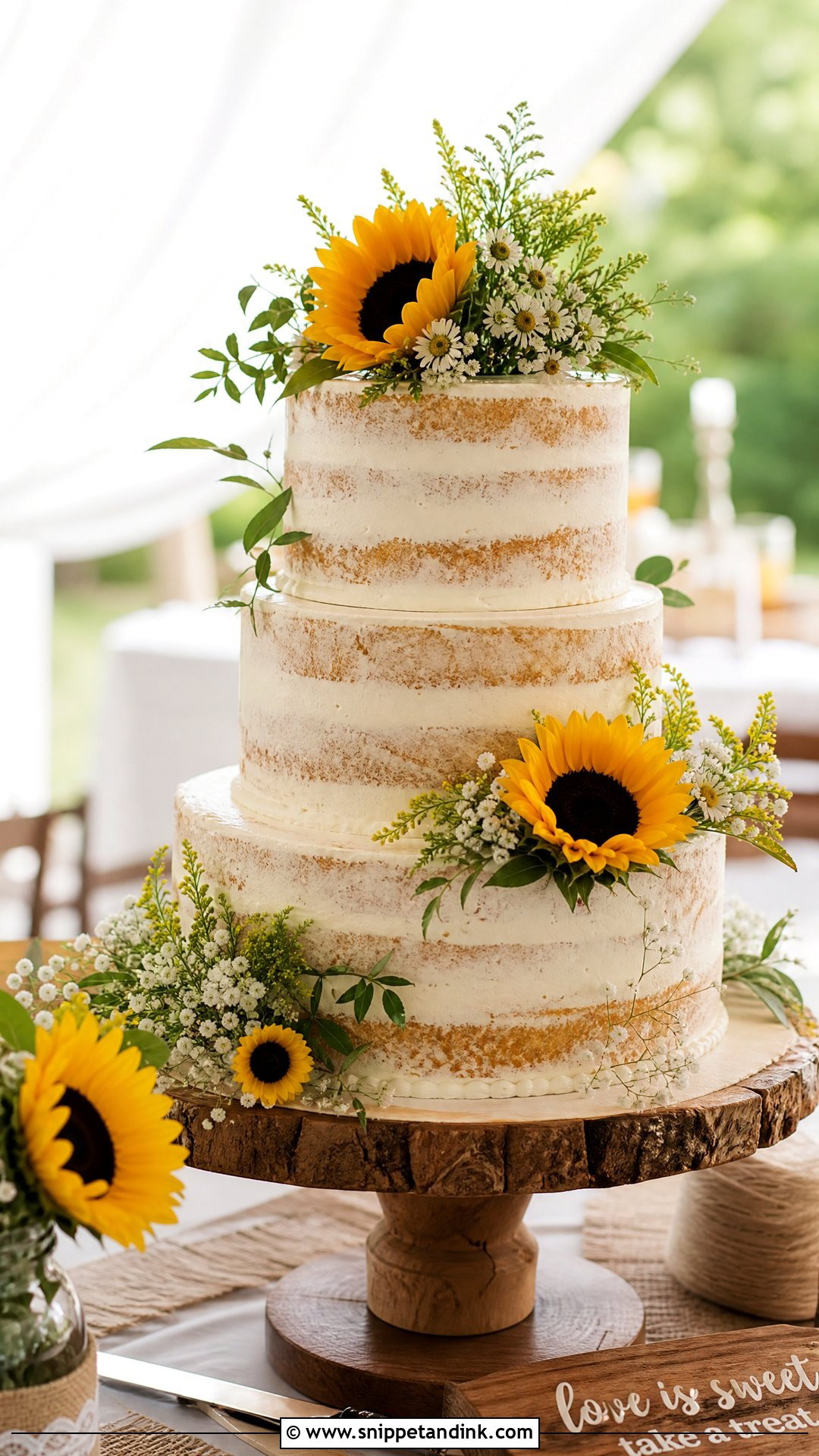 Sunflower Wedding Cake - Snippet and Ink - 20 Wedding Cake with Flowers