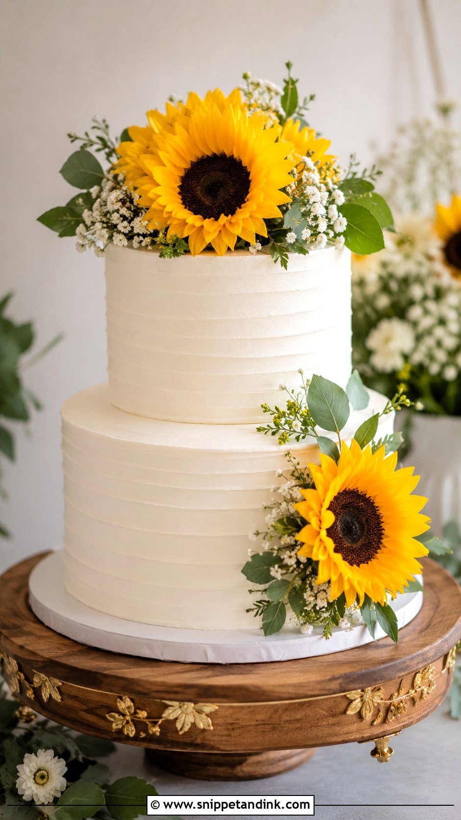 Sunflower Wedding Cake - Snippet and Ink - 25 Flowers for Wedding Cake Ideas