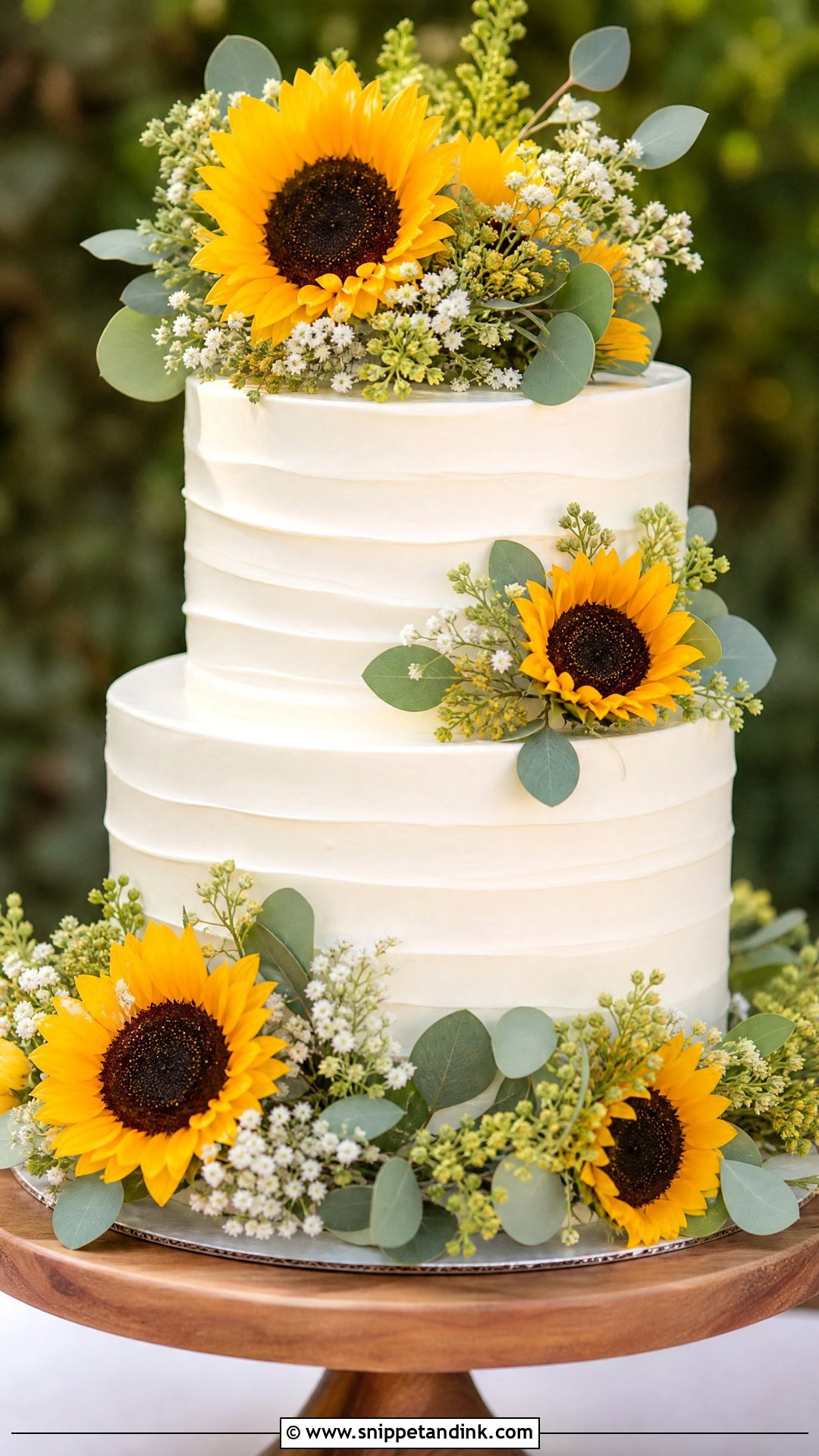 Sunflower Wedding Cake - Snippet and Ink - 35 Cakes with Flowers for Wedding