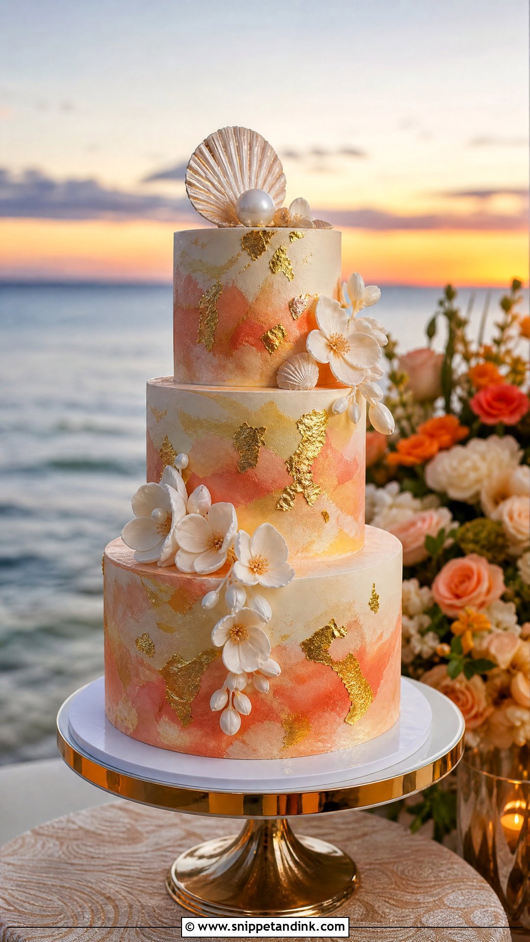 Sunset Beach Wedding Cake - Snippet and Ink - 30 Beach Theme Cake Ideas for Wedding