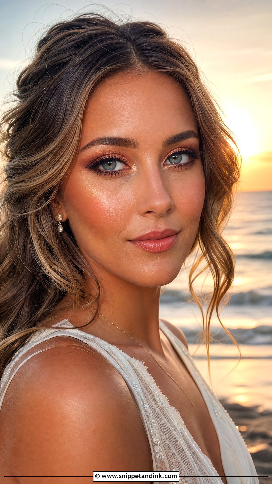 Sunset Beach Wedding Makeup For Blue Eyes - Snippet and Ink - 20 Beach Wedding Makeup for Blue Eyes