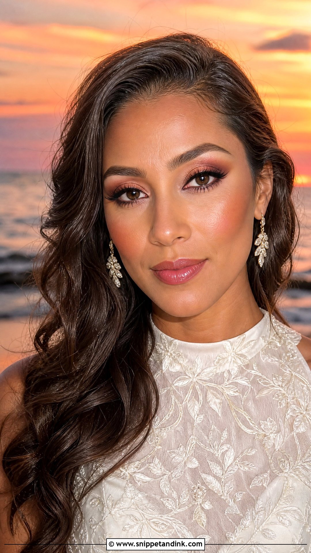 Sunset Beach Wedding Makeup For Brown Eyes - Snippet and Ink - 20 Beach Wedding Makeup for Brown Eyes