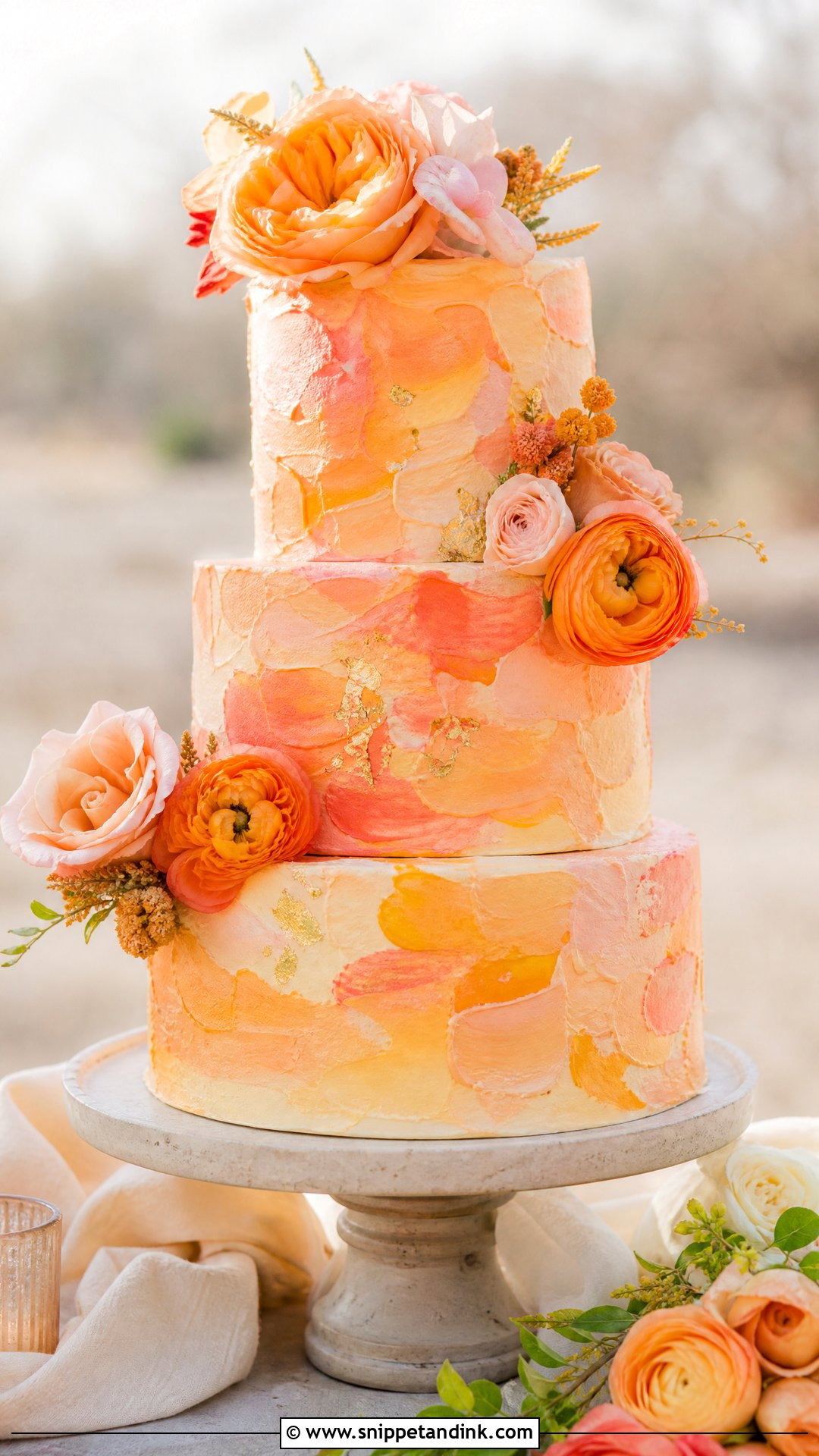 Sunset Buttercream Wedding Cake - Snippet and Ink - 30 Sunset Cake Ideas for Wedding