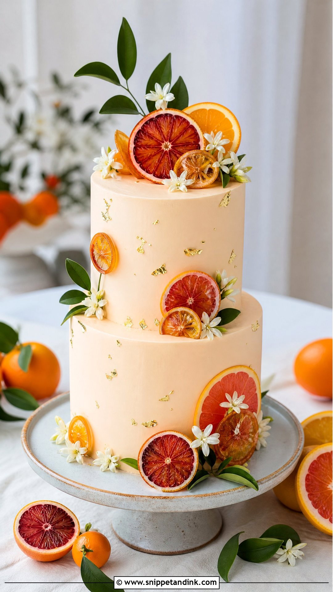 Sunset Citrus Wedding Cake - Snippet and Ink - 30 Sunset Cake Ideas for Wedding