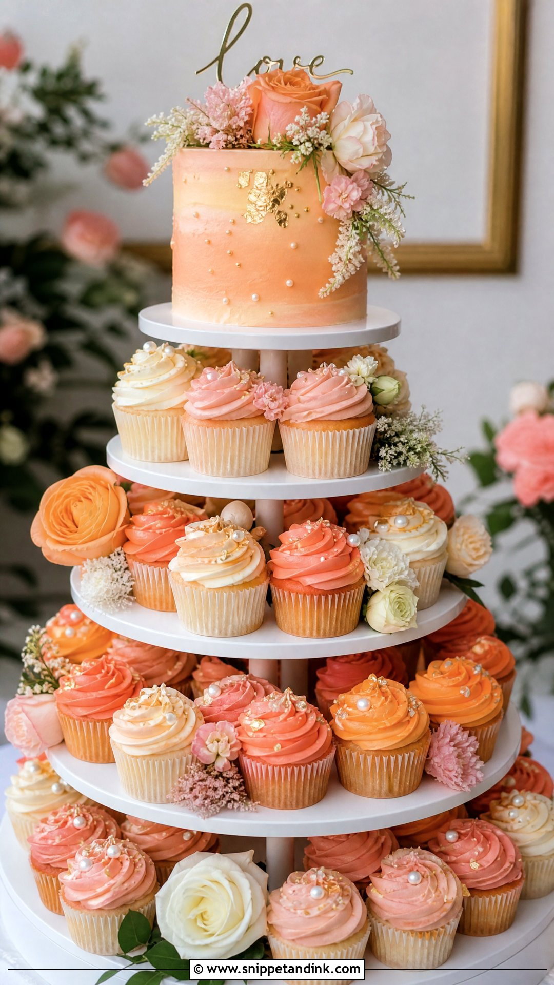 Sunset Cupcake Wedding Cake - Snippet and Ink - 30 Sunset Cake Ideas for Wedding