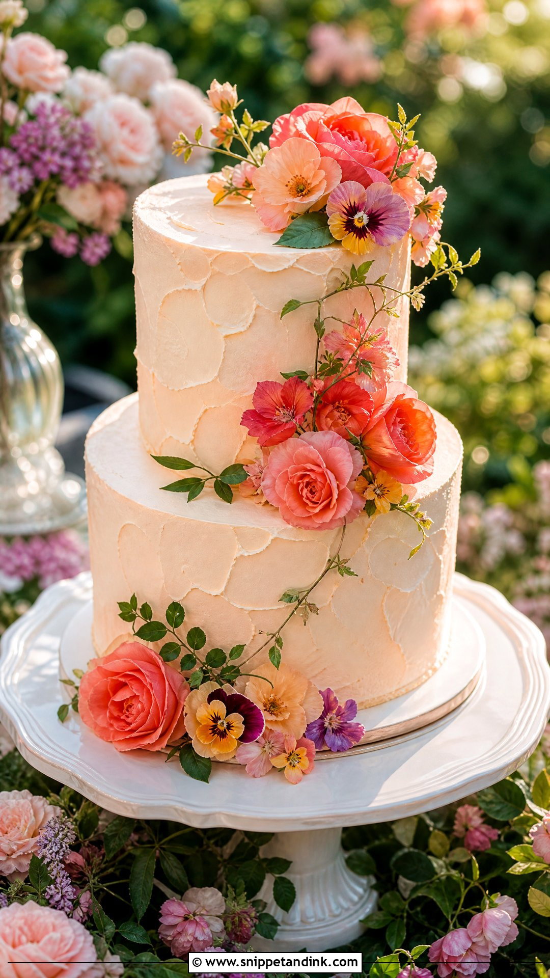Sunset Garden Wedding Cake - Snippet and Ink - 30 Sunset Cake Ideas for Wedding