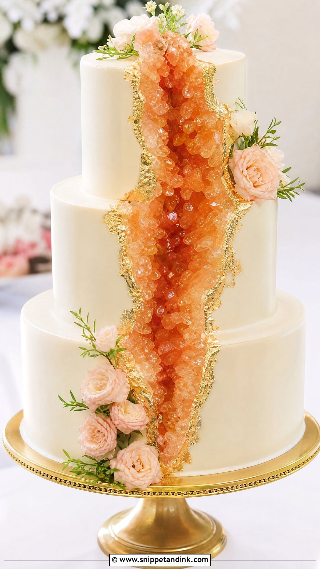 Sunset Geode Wedding Cake - Snippet and Ink - 30 Sunset Cake Ideas for Wedding