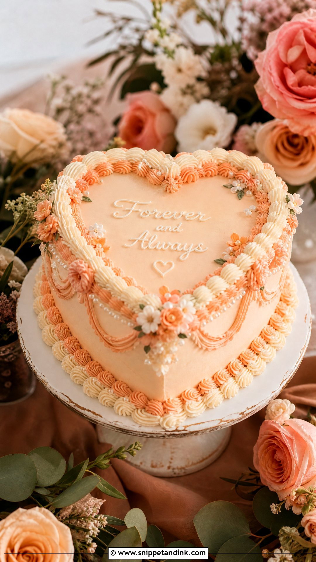 Sunset Heart Wedding Cake - Snippet and Ink - 30 Sunset Cake Ideas for Wedding