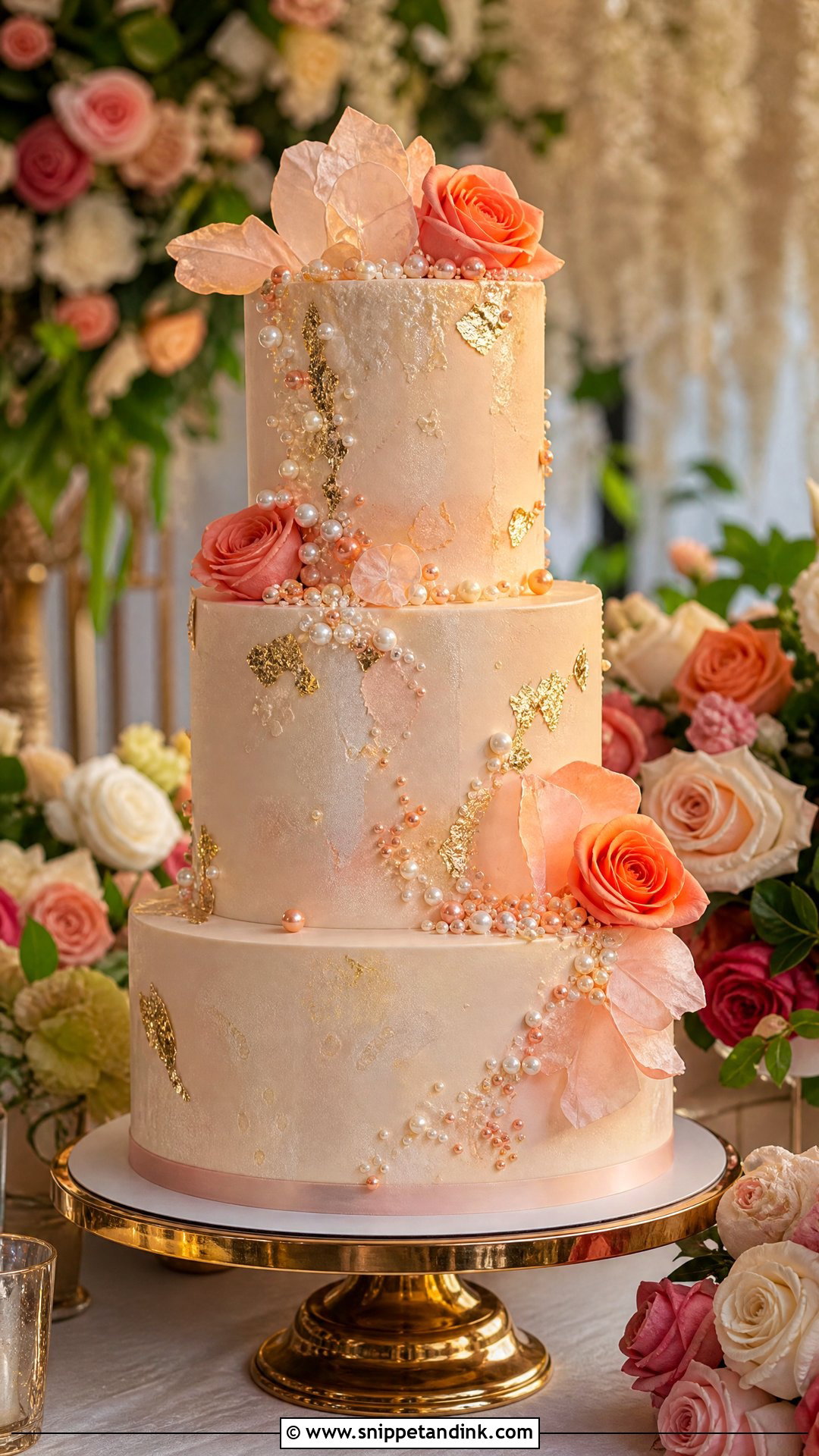 Sunset Pearl Wedding Cake - Snippet and Ink - 30 Sunset Cake Ideas for Wedding
