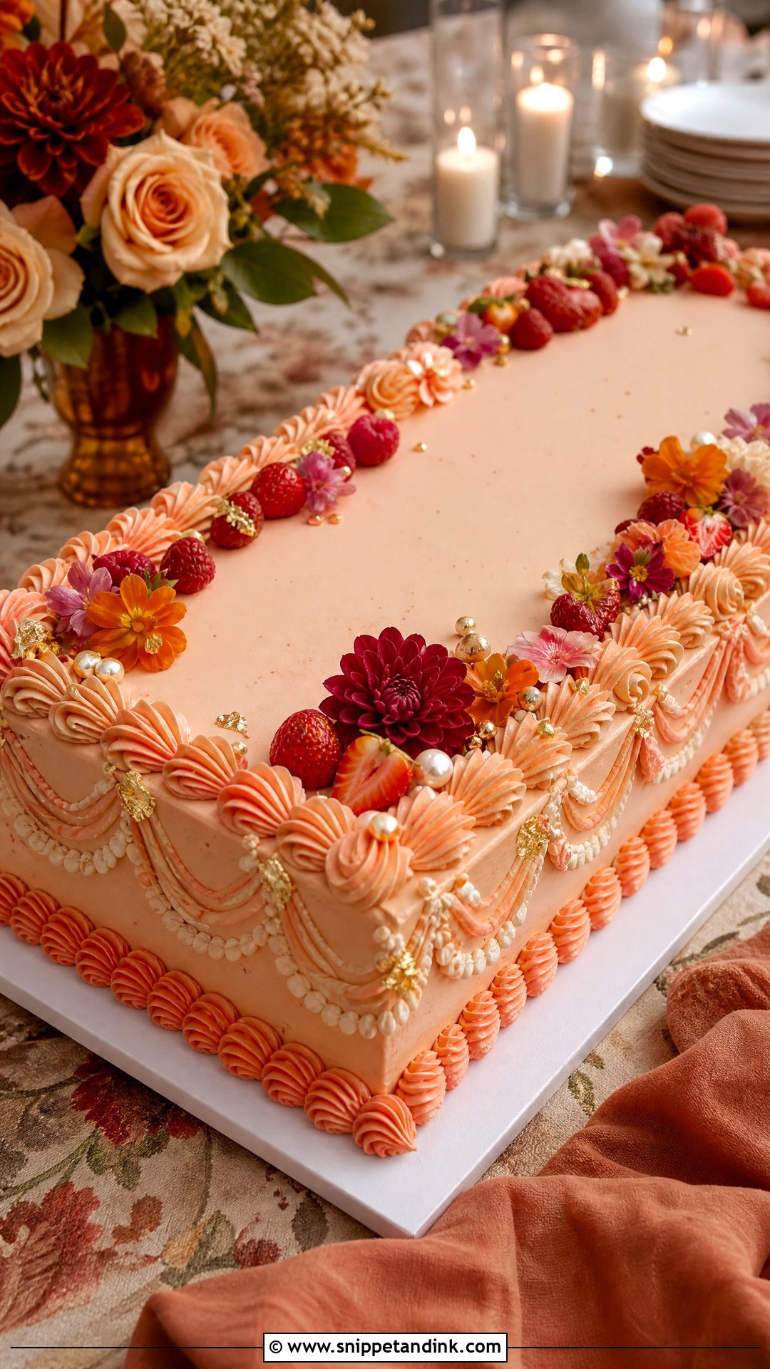 Sunset Sheet Wedding Cake - Snippet and Ink - 30 Sunset Cake Ideas for Wedding