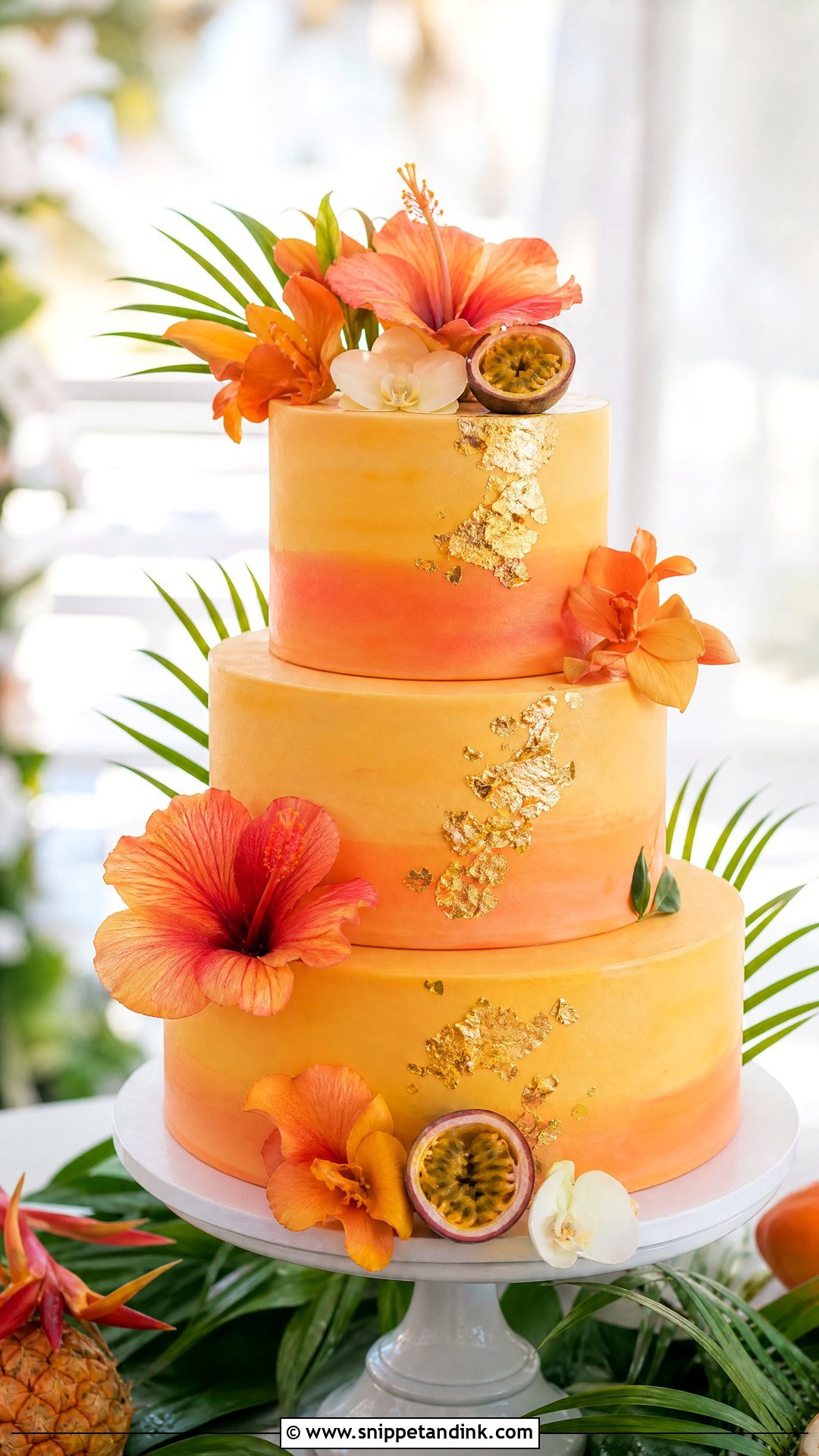 Sunset Tropical Wedding Cake - Snippet and Ink - 30 Sunset Cake Ideas for Wedding
