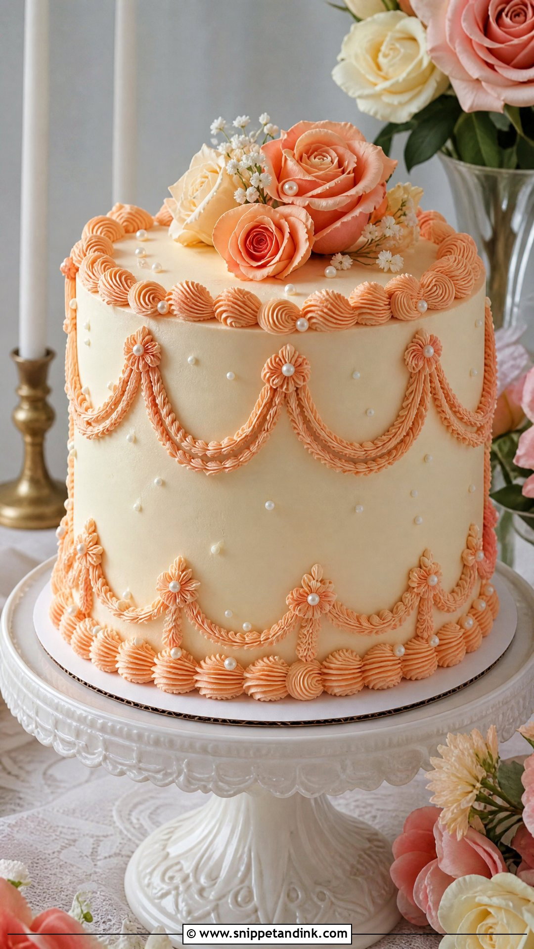 Sunset Vintage Wedding Cake - Snippet and Ink - 30 Sunset Cake Ideas for Wedding