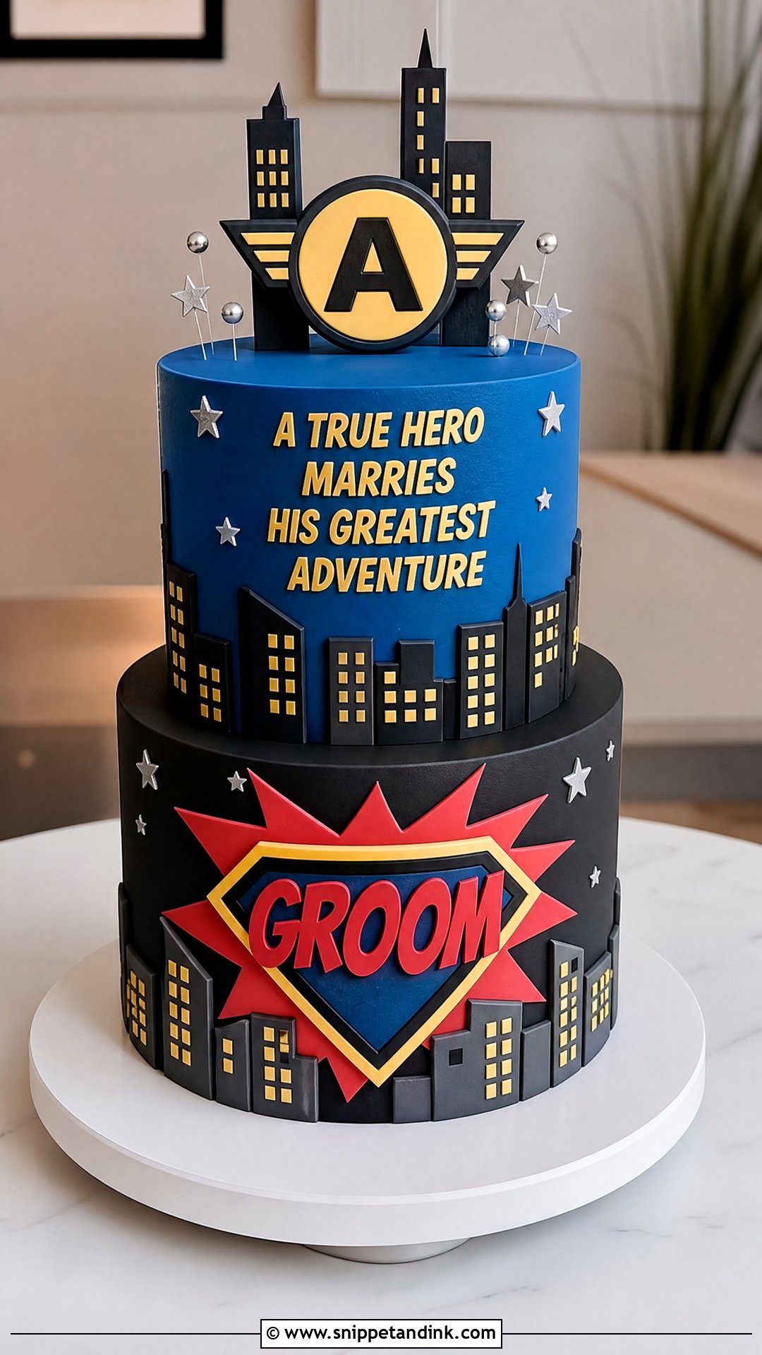 Superhero Grooms Cake - Snippet and Ink - 25 Grooms Cake Ideas